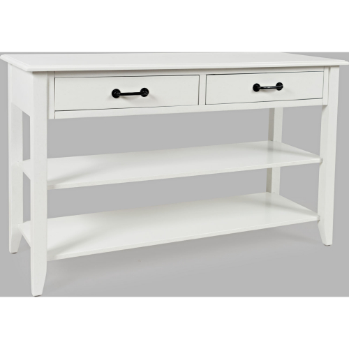 North Fork 2 Drawer Sofa Table in White Wood